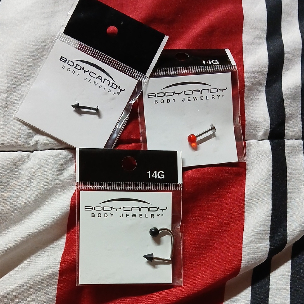 NWT Body Candy 3-Piece Lip Piercing Jewelry Set, Unisex